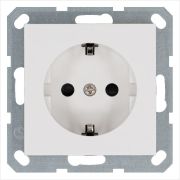 Розетка 1-м Shuko 16А IP20 с заземл. защ. шторки механизм бел. глянцевый Jasmart G5501W