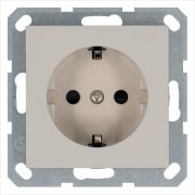 Розетка 1-м Shuko 16А IP20 с заземл. защ. шторки механизм тауп Jasmart G5501T