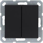 Выключатель 2-кл. 10А IP20 механизм черн. матовый soft touch Jasmart G3023PB