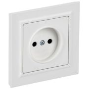 Розетка BRITE РСР10-1-0-БрАБ 10А в сборе без заземл. без защ. шторок арктич. бел. IEK BR-R10-10-K91-F