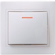 Выключатель 1-кл. СП Кварта 10А IP20 ВС10-1-1-КБ с индикацией бел. GENERICA EVK11-K01-10-DM