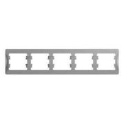 Рамка 5-м Glossa горизонт. алюм. SE GSL000305