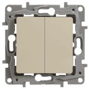 Выключатель 2-кл. СП Etika 10А IP20 250В 10AX безвинтов. зажимы механизм сл. кость IEK 672302