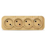 Розетка 4-м ОП 10А IP20 без заземл. сосна IONICH 1456