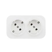 Розетка 2-м ОП Quteo 16А IP20 250В 2х2P+E с заземл. без защ. шторок бел. IEK 782233