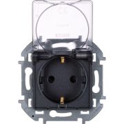 Розетка 1-м СП Inspiria 16А IP44 250В 2P+E защ. шторки с крышкой немецк. стандарт механизм антрацит IEK 673743